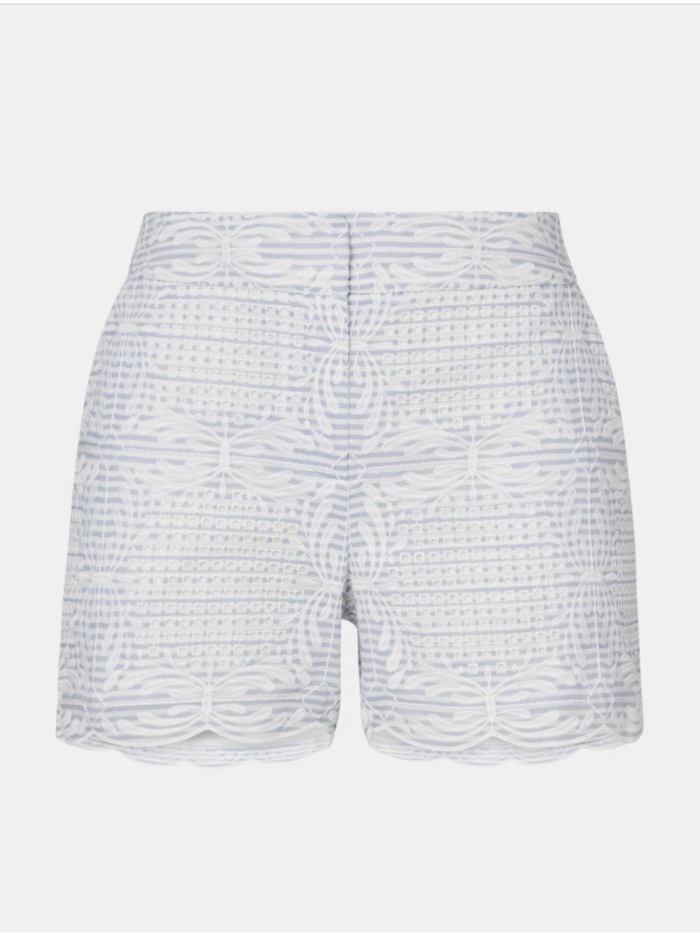 Veronica Beard White Lace High-Rise Embroidered Shorts - Picture 2 of 5